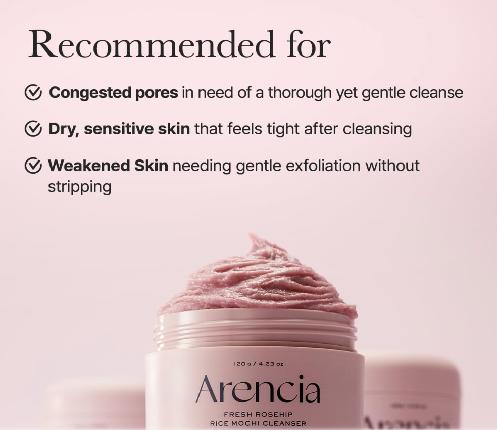 Arencia Fresh Rosehip Rice Mochi Cleanser